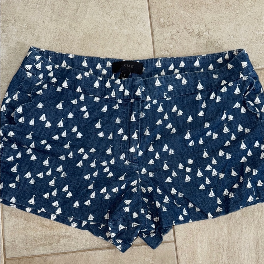 J. Crew Blue and White sailboat shorts